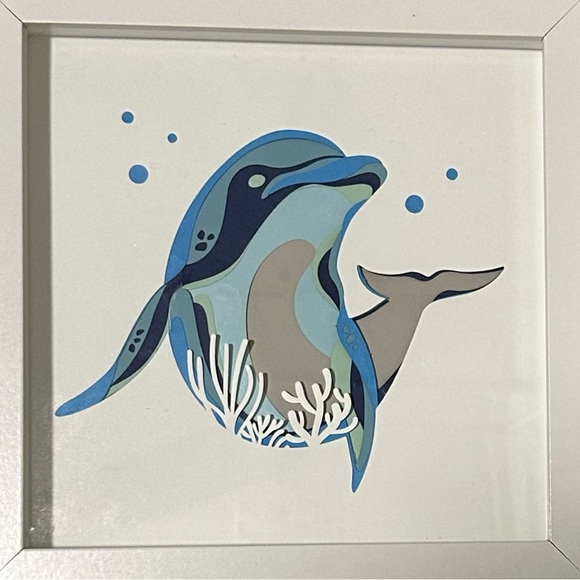 Handmade Other - Coastal Dolphin Artwork – 8x8